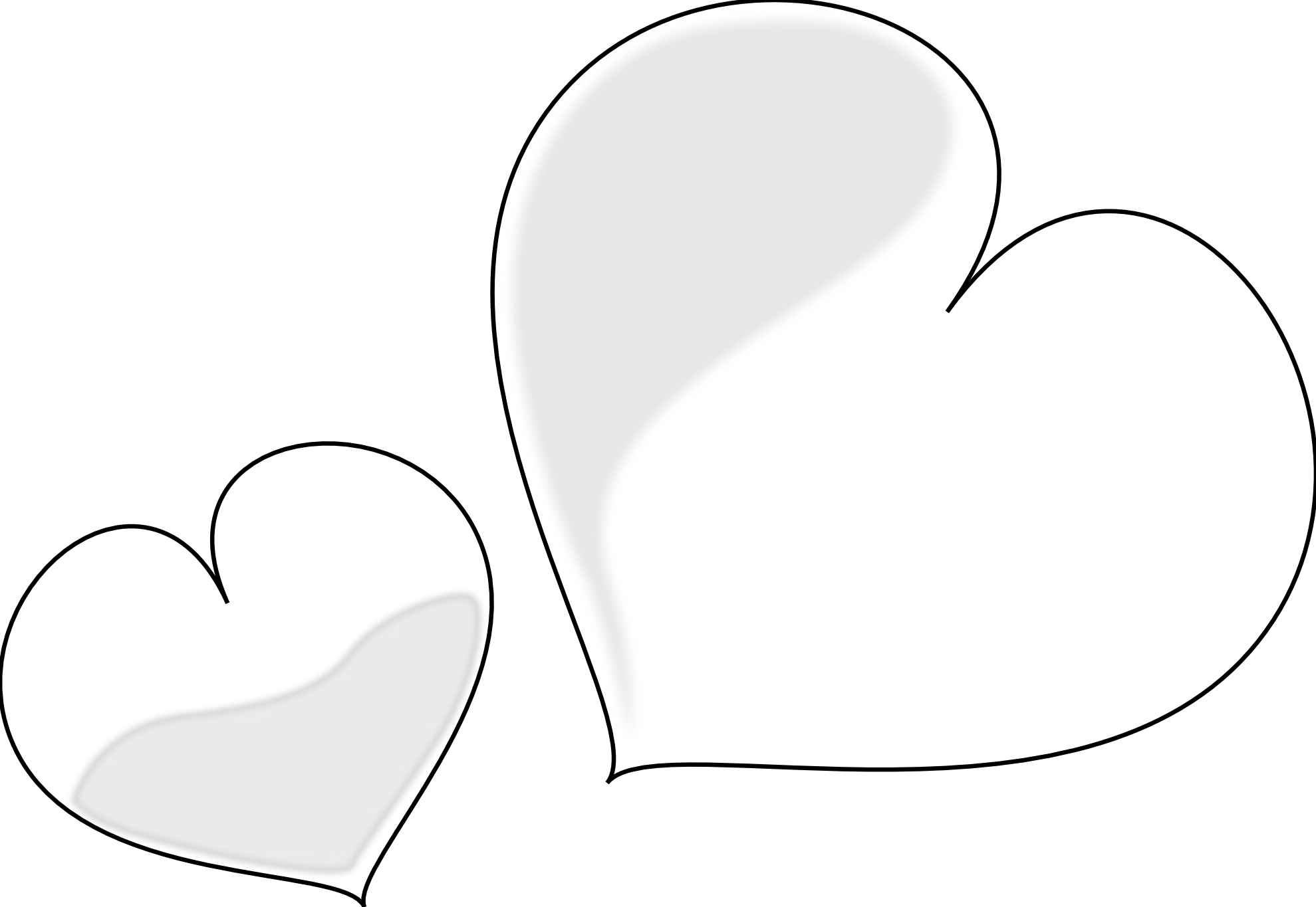 clipartist.net » Clip Art » heart glossy two black white line 