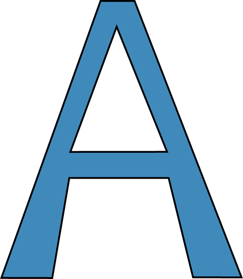 Blue Alphabet Letter A Clip Art - Blue Alphabet Letter A Image