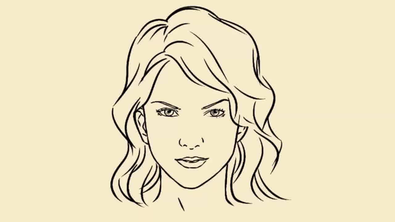 easy girl face sketch