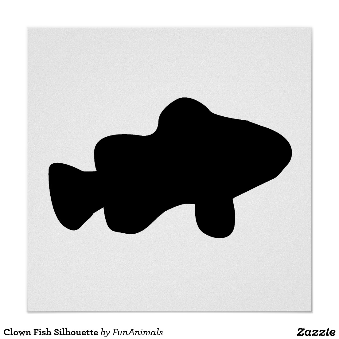 Clown Fish Silhouette Poster | Zazzle