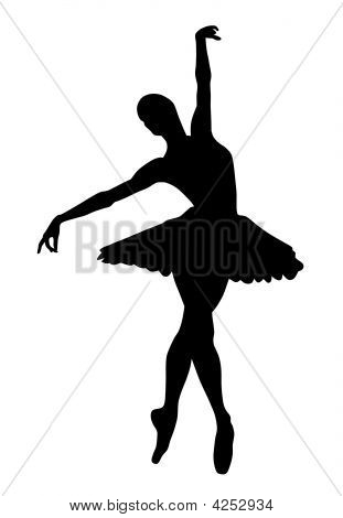 Abstract Vector Illustration Ballet Dancer Silhouette Image 
