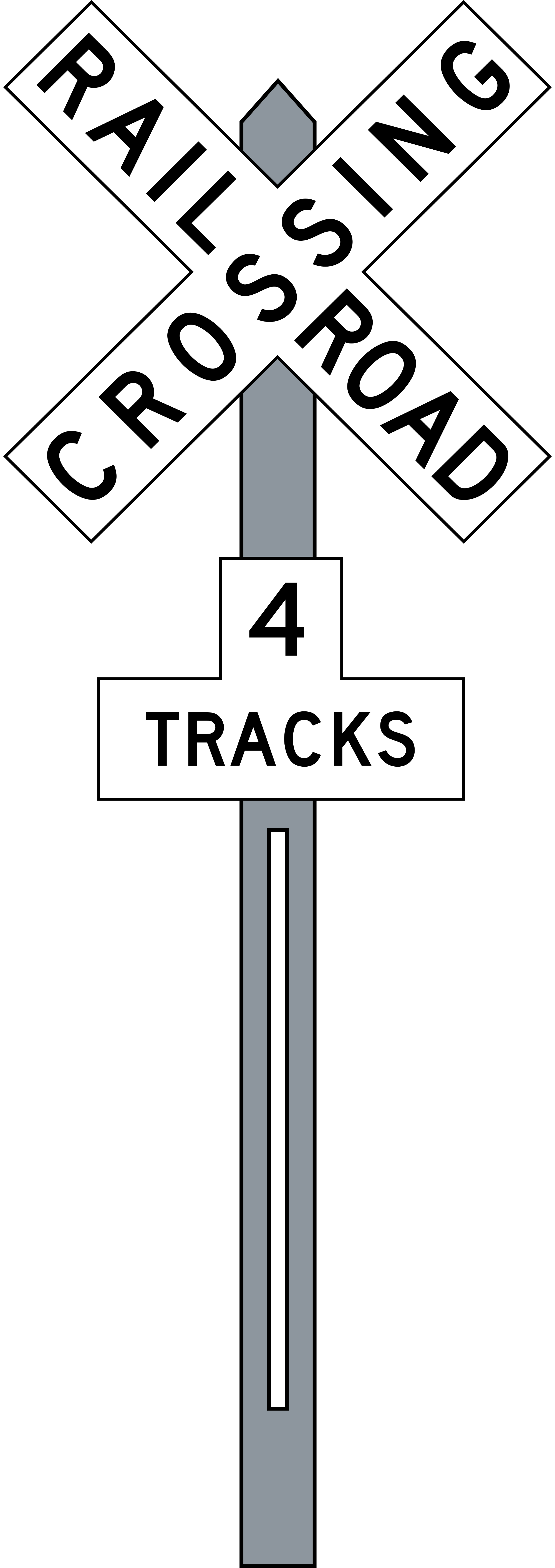 File:MUTCD 4 Track Railroad Crossing Signs.svg - Wikimedia Commons
