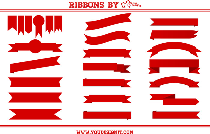 Vector Ribbons Freebies, Download Ribbon Designs