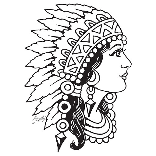 Sailor Jerry indian head | Ink art | Clipart library