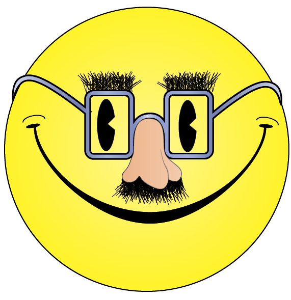 Fun Smiley Face with Groucho Marx Glasses and Nose - Free Clipart Image