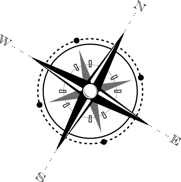 Black And White Compass clip art - vector clip art online, royalty 