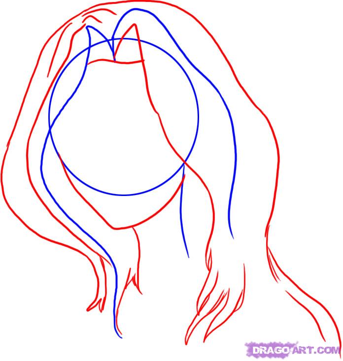 Girl Hair Drawing Outline Clip Art Library
