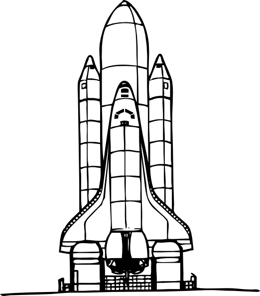 Space Shuttle Liftoff clip art - vector clip art online, royalty 