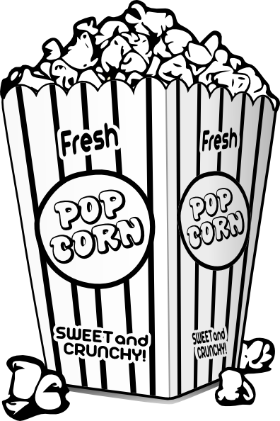 Popcorn Black And White clip art - vector clip art online, royalty 