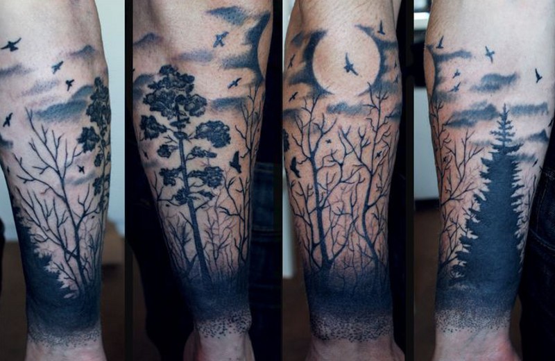 Dark tree tattoo