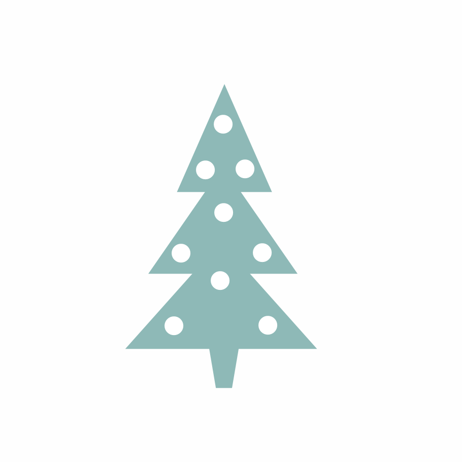 Teal Christmas Tree Icon - Festive Holiday Graphic for Web & Print
