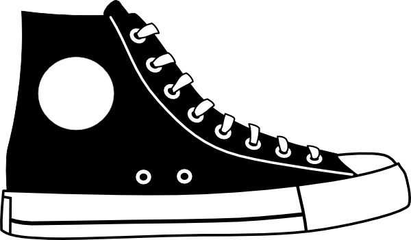 Black Hightop Shoe Clip Art at Clipart library - vector clip art online 