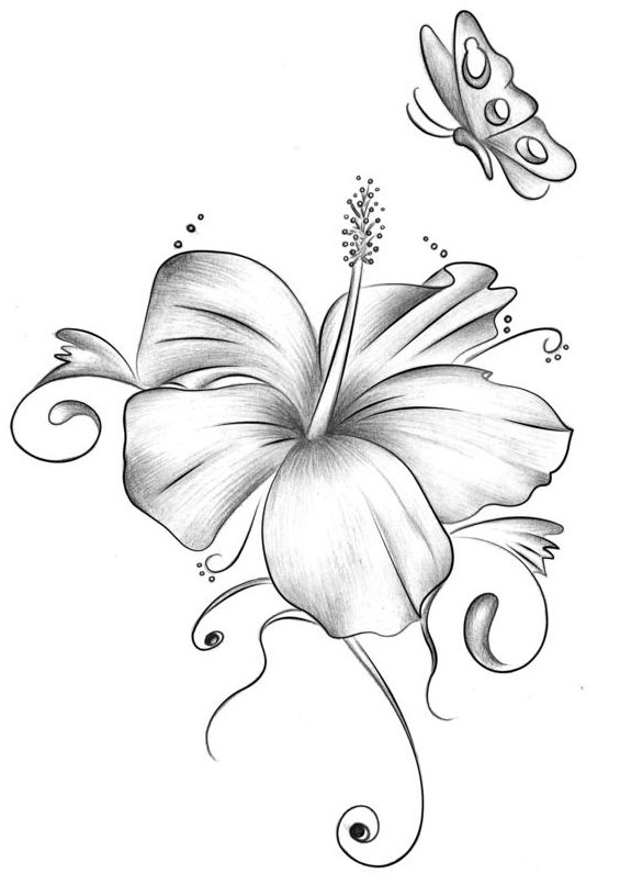Butterfly And Lily Tattoo On Back  Tattoo Designs Tattoo Pictures