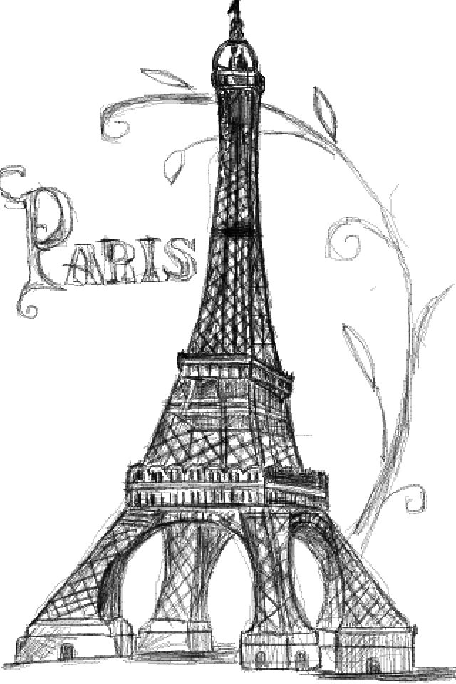 Paris Eiffel Tower Drawing Concept Stock Vector by ©mail.hebstreit.com  192397390
