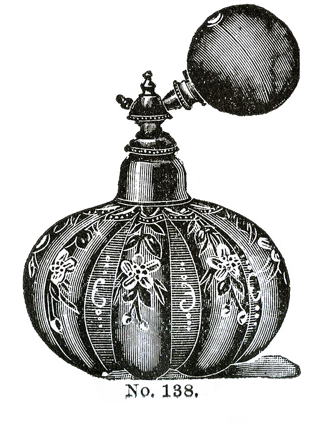 Victorian Clip Art - 3 Perfume Bottles with Atomizers - The 