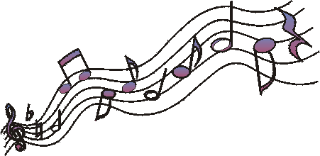 music notes on wavy staff