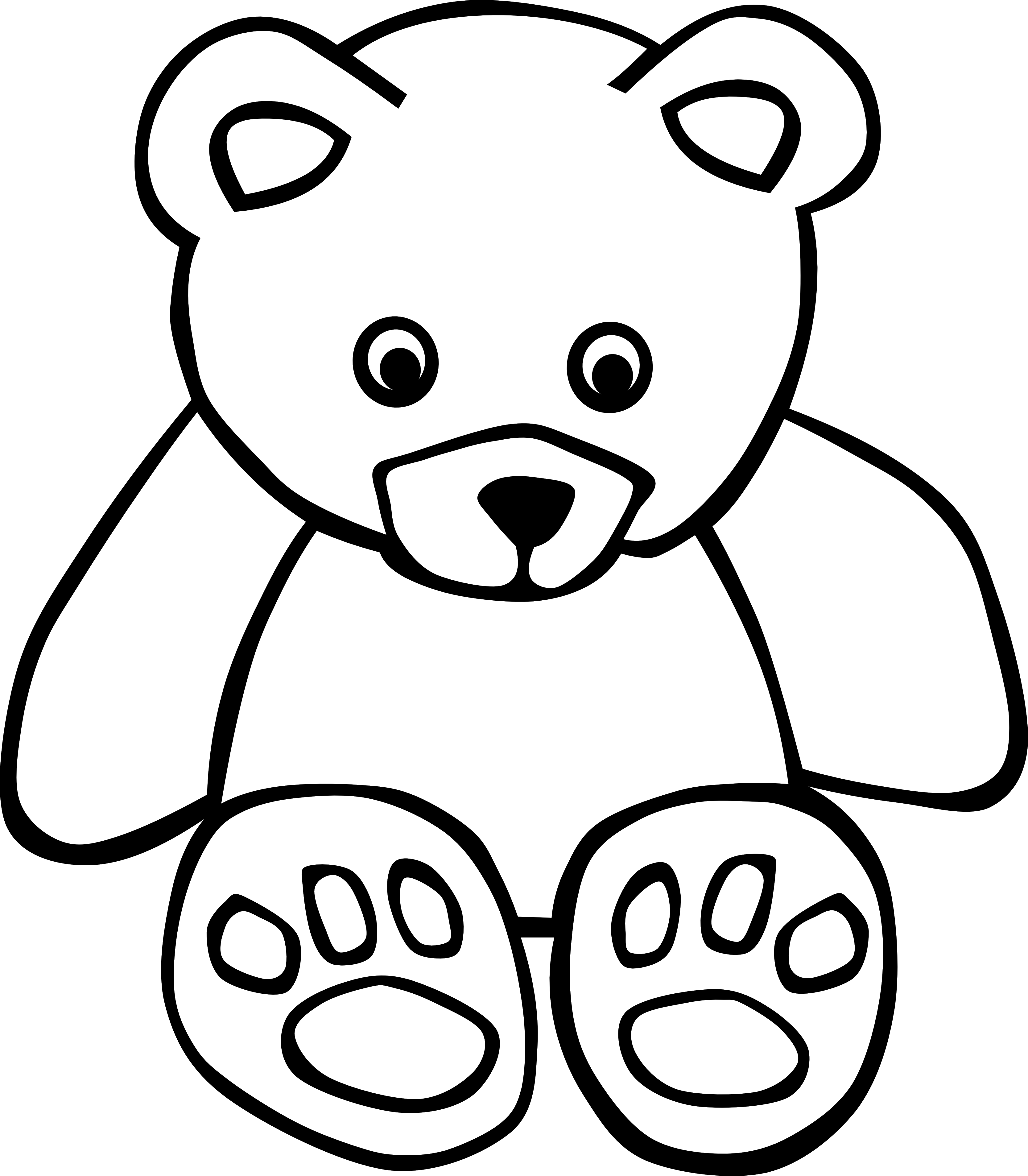 Teddy bears - Black and white Get Well Soon clipart. Free download  transparent .PNG