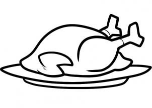 How to Draw a Thanksgiving Turkey, Cooked Turkey, Step by Step 