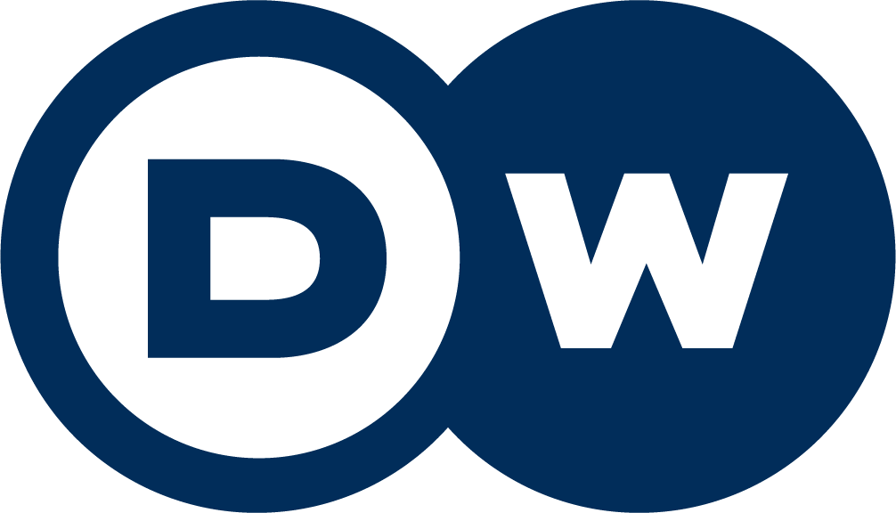 DW logo - dark blue overlapping circles with black "D" and "W" letters, representing Deutsche Welle.
