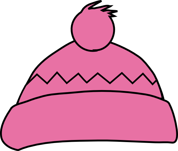 Pink Winter Beanie with Pom-Pom - Cute Knit Hat Illustration
