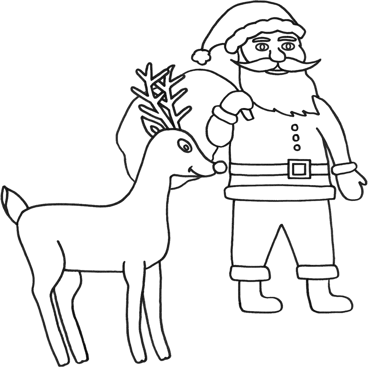draw santa claus deer - Clip Art Library