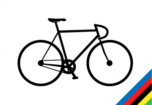 Road Bike Icon with UCI Rainbow Stripes - Cycling Symbol