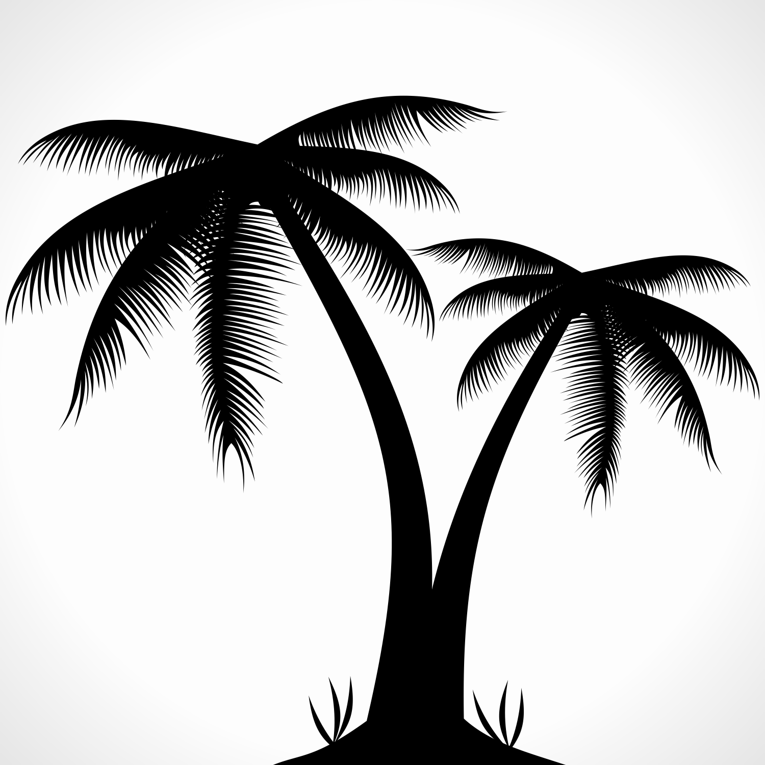Palm Tree Beach Vector - Clipart library