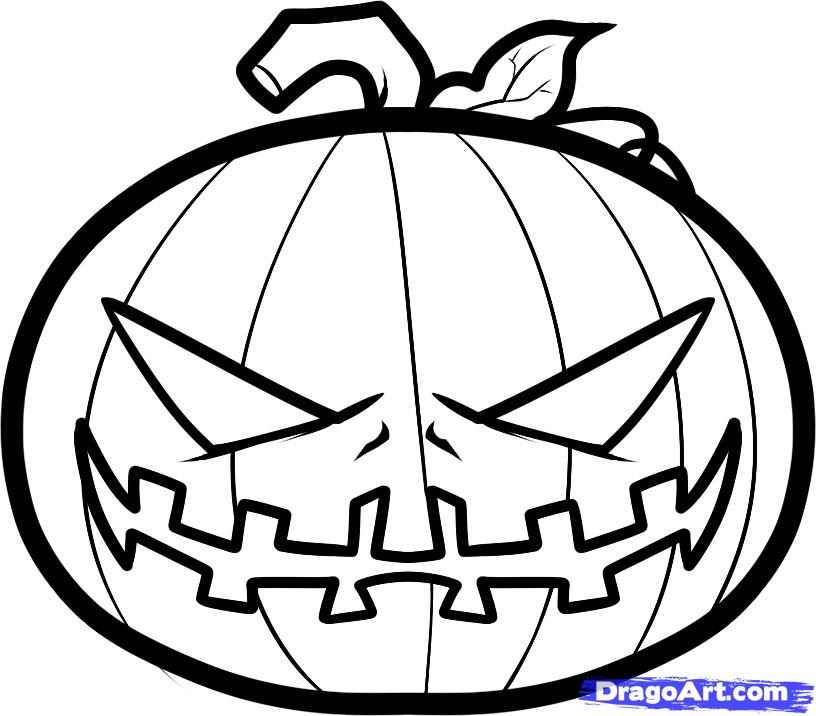 draw a halloween pumpkin easy - Clip Art Library