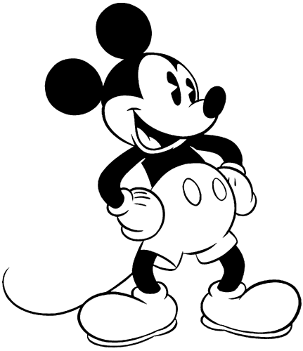 mickey mouse clubhouse black and white clipart