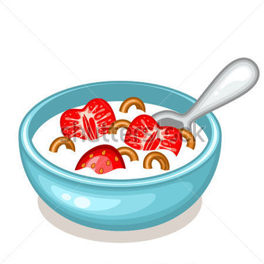 Breakfast Cereal Bowl With Milk and stock vector - Clipart.me
