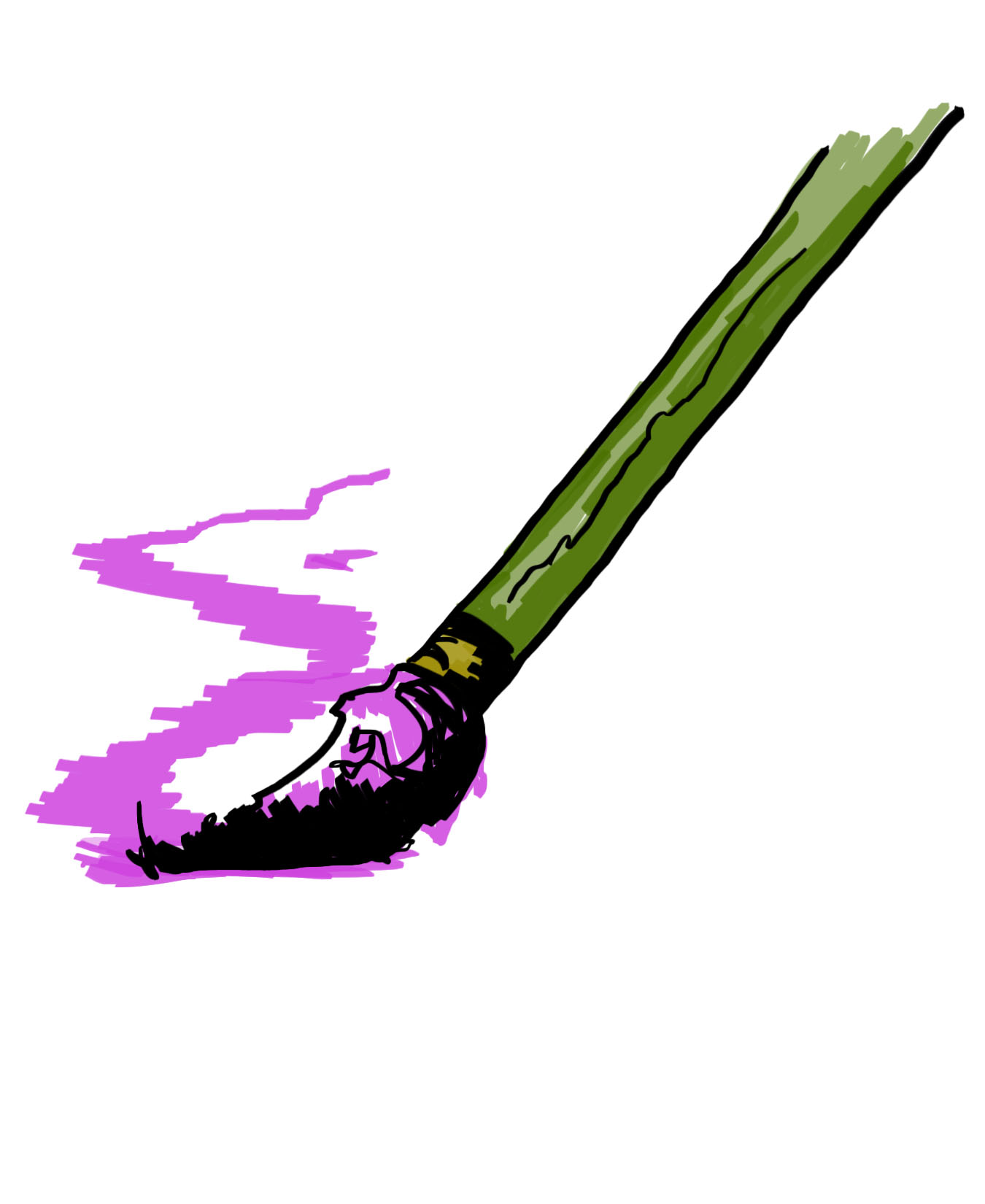 Purple Paintbrush Stroke Illustration - Creative Art Tool Visual