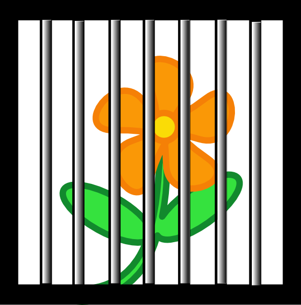 Flower Behind Bars clip art - vector clip art online, royalty free 