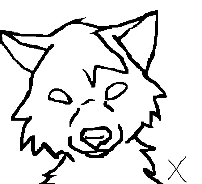 anime wolf head outline