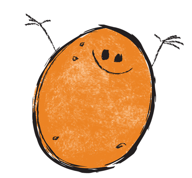 Happy Orange Illustration - Playful Fruit Art for Kids & Designers