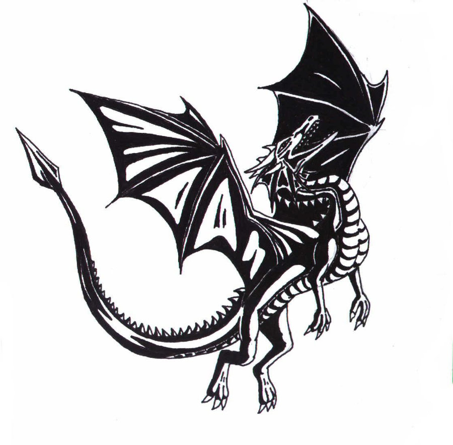 Black and white Dragon by Drakonessa-Tsi on Clipart library