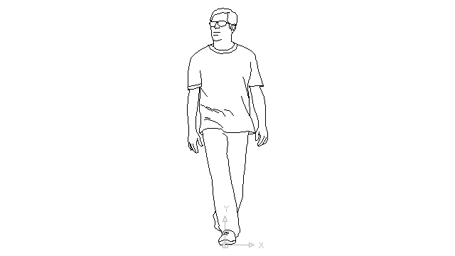 mature man walking block in people men Autocad free drawing 126 in 