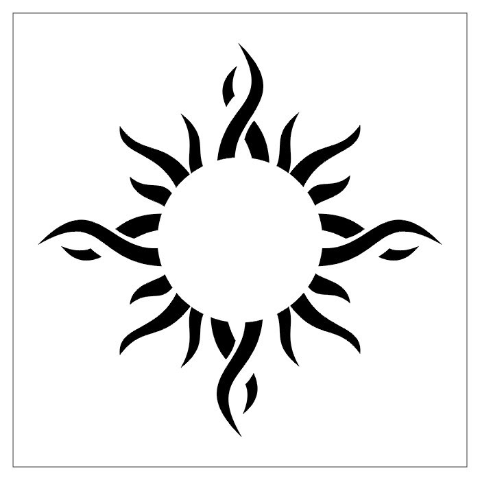 Amazon.com: Decals Stickers Tribal Sun Tattoo Design Wall Art Decor Doors  Size: 5 X 5 Inches Black : Tools & Home Improvement