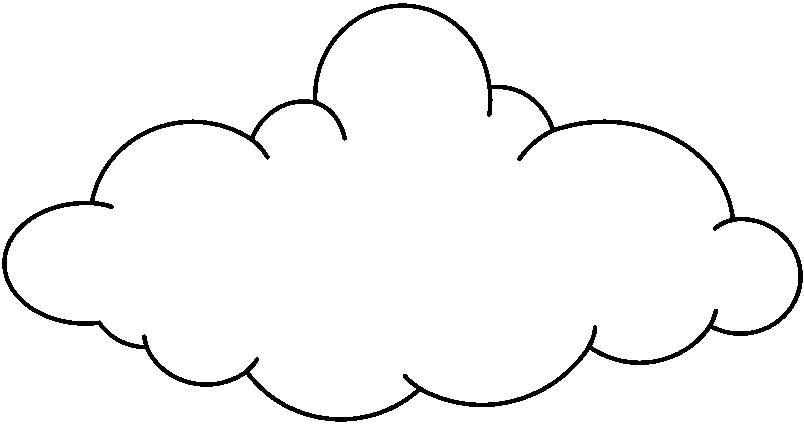 cloud black and white clip art
