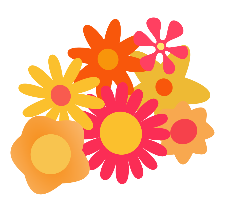 Flower Cluster Cartoon SVG Vector file, vector clip art svg file 