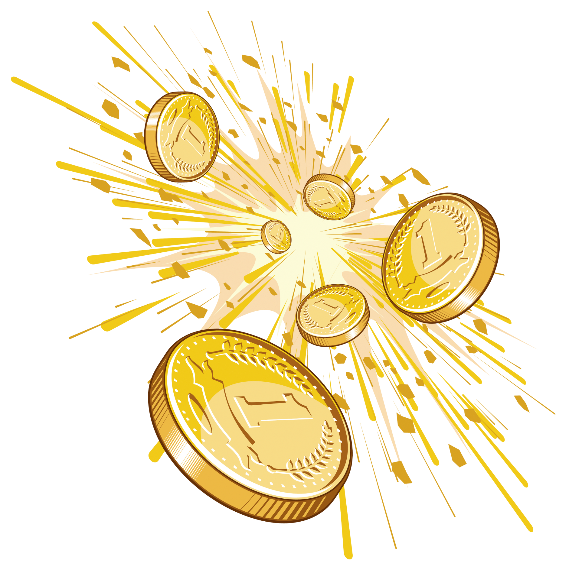 Golden Coin Explosion - Symbol of Victory, Rewards & Financial Success