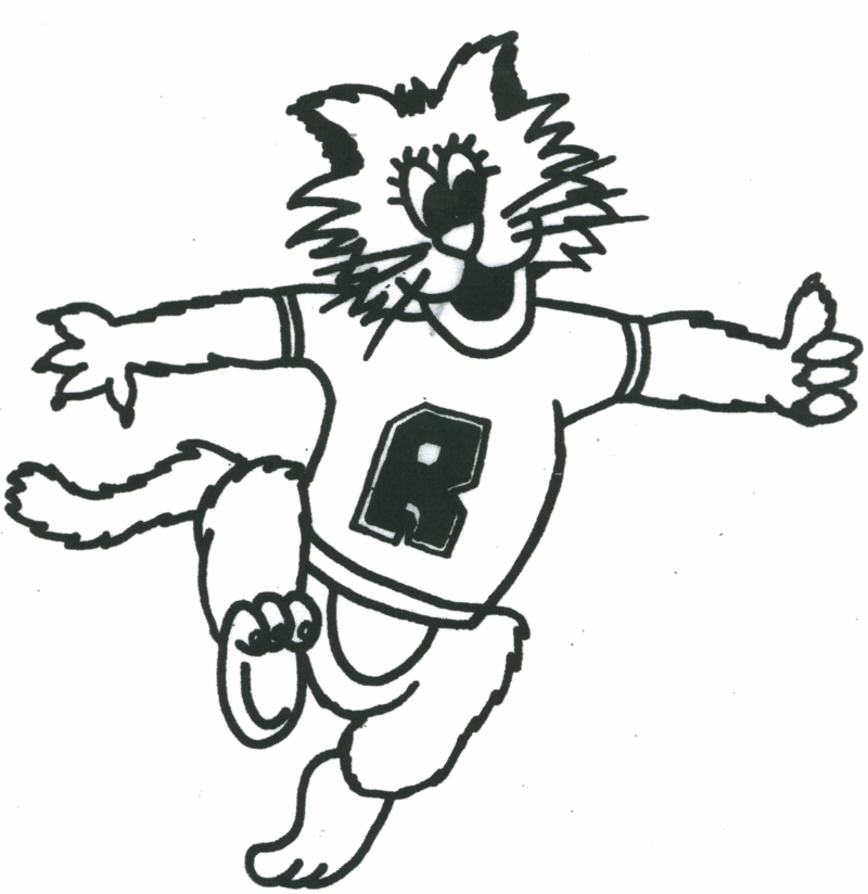 R Mascot Cartoon Cat - Playful Sports Team Character