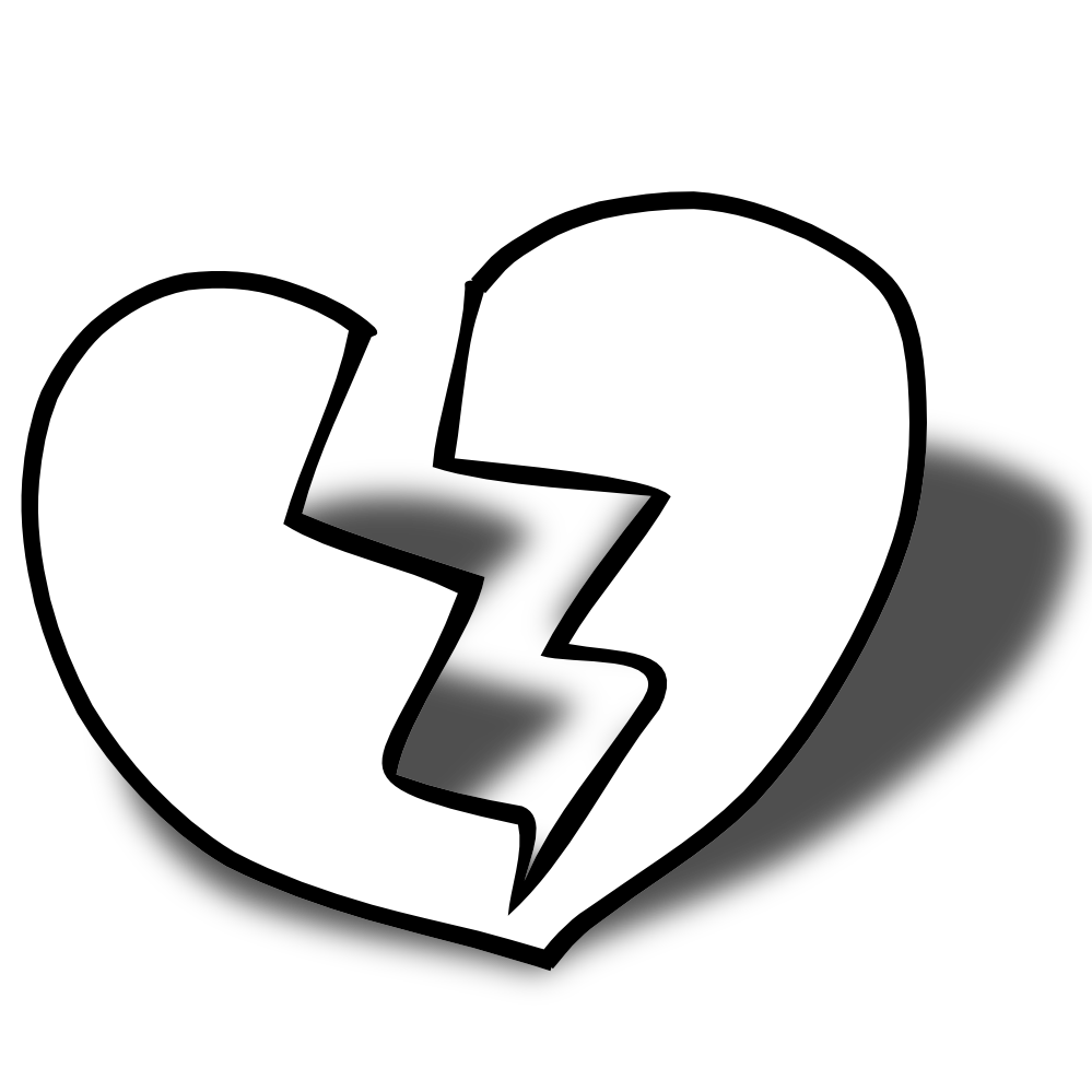 Broken Heart Clipart Black And White | Clipart library - Free 