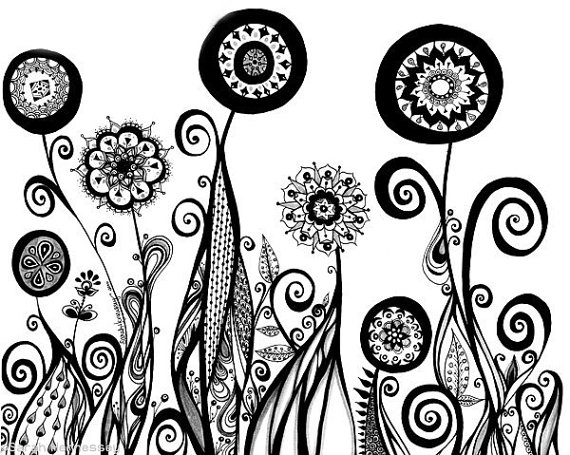 easy abstract flower drawing - Clip Art Library