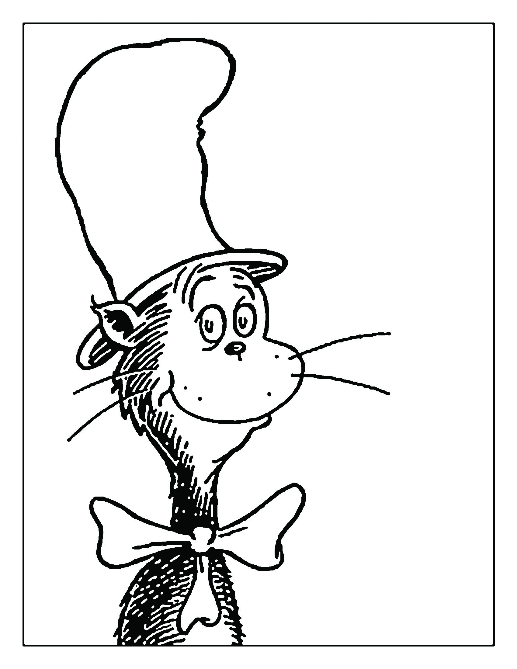 cat in the hat hat coloring page