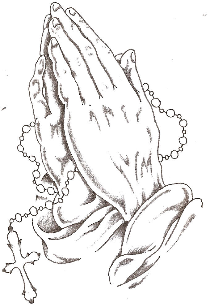 praying hands tattoo outline - Clip Art Library