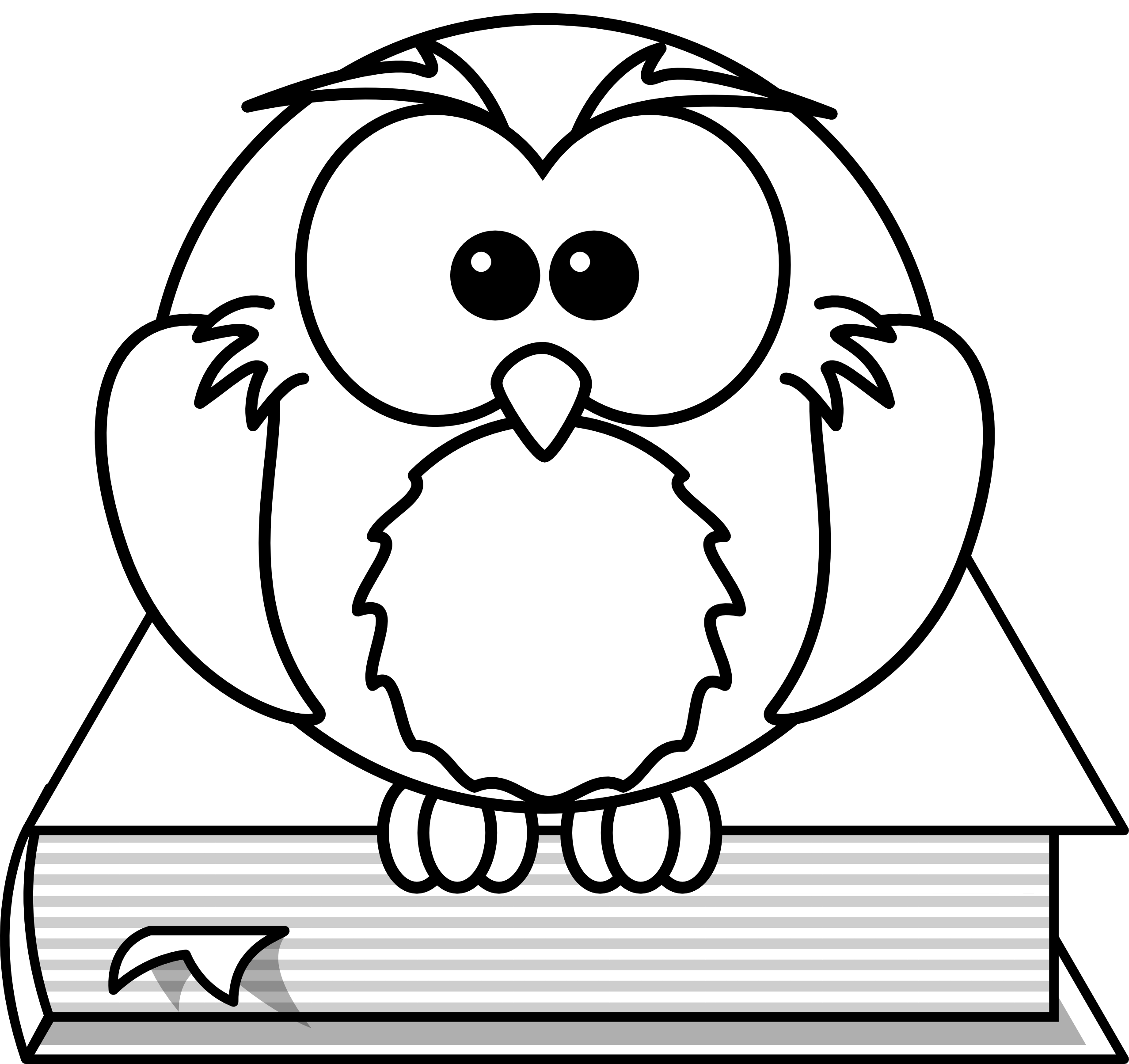 Cartoon Owl Black And White