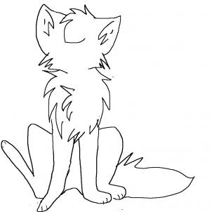wolf sitting down drawing