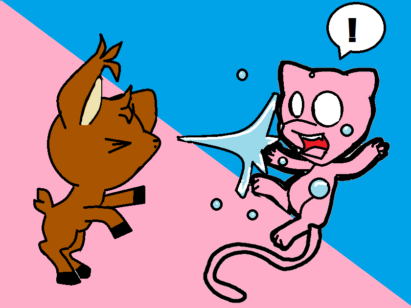 Playful Cartoon Cat and Deer Splash Scene - Fun Animated Illustration