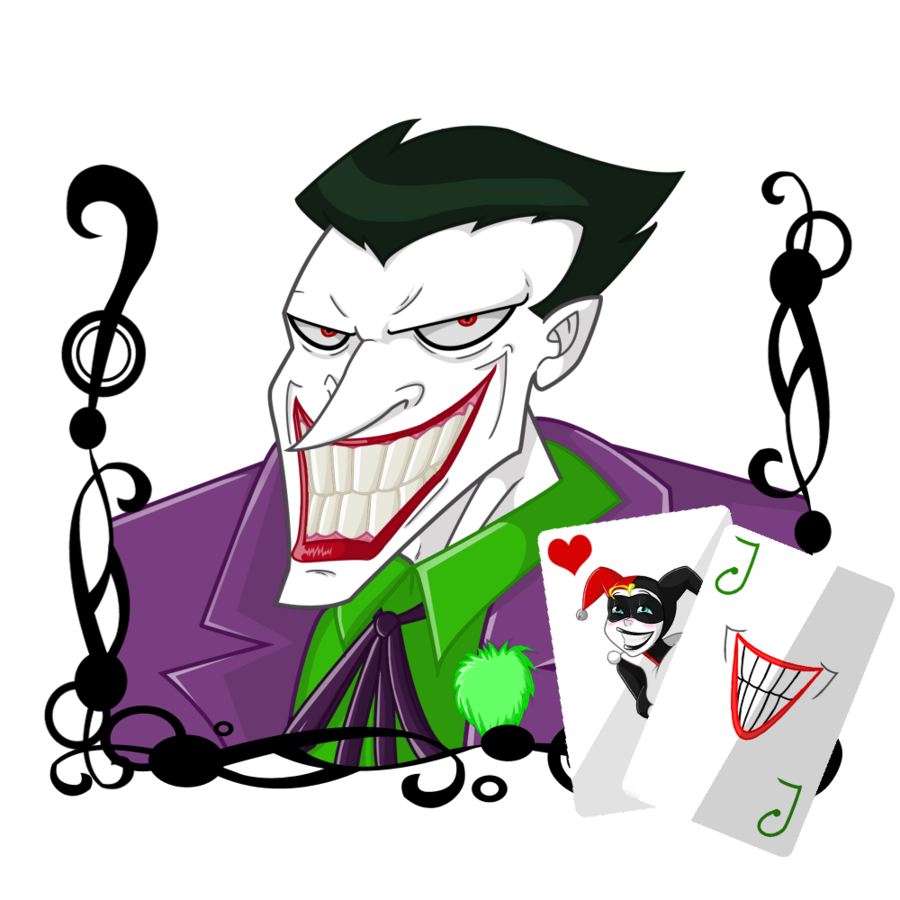 The Joker Character Art - Iconic Villain with Harley Quinn Playing Cards