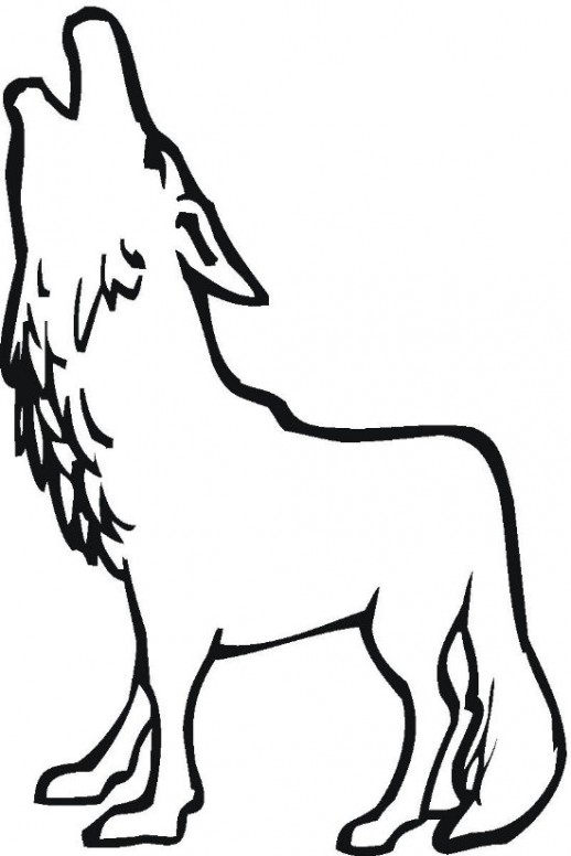 Cartoon Animal Howling Wolf Coloring Pages - Cartoon Coloring 